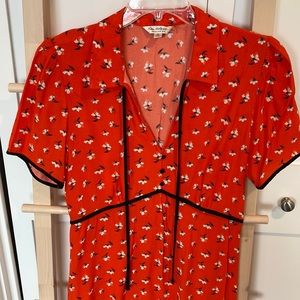 Miss Selfridge red floral dress